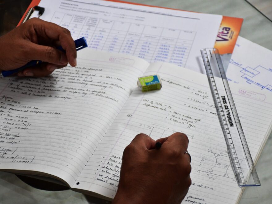 Student doing assignment